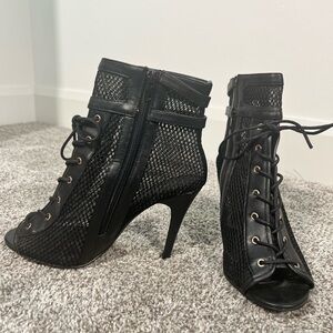 Black Fishnet Booties